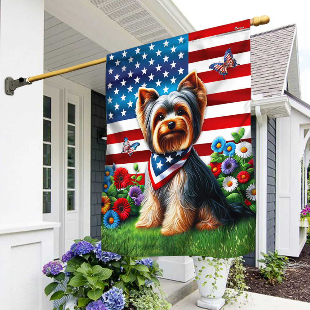 Bimipi American Flag - Yorkshire Terrier Dog 4th Of july American Flag