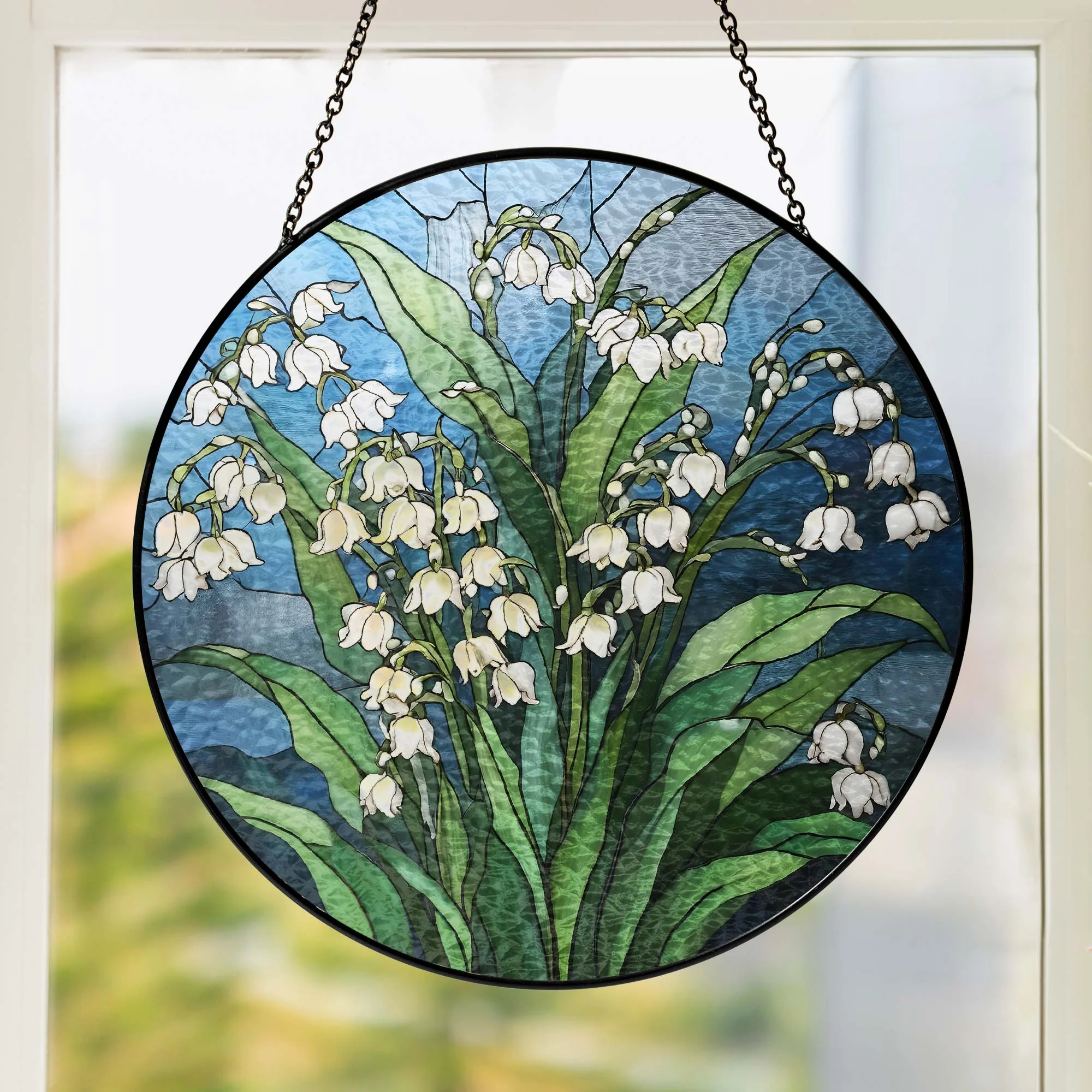Lily of Valley Flower Stained Glass Suncatcher