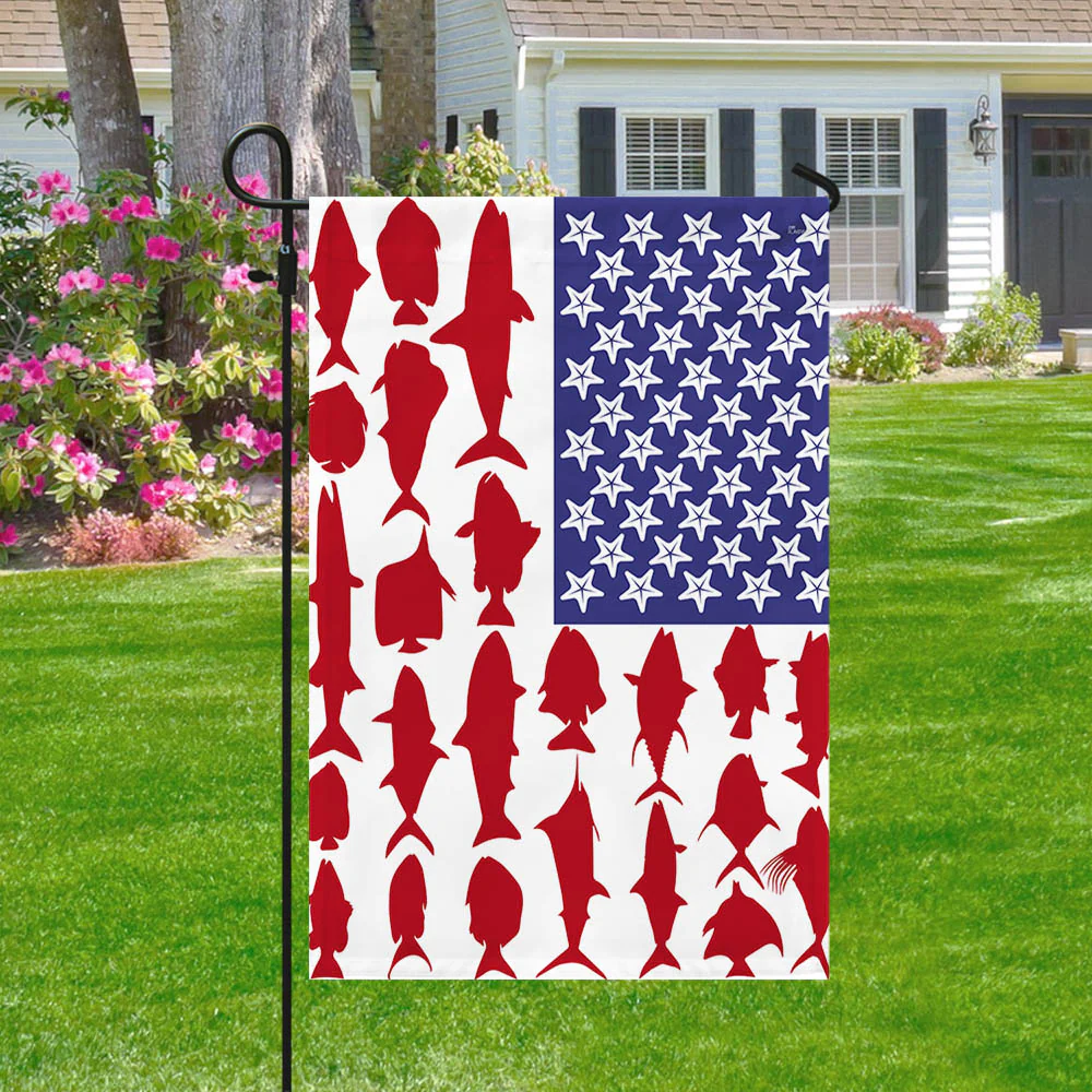 Fishing Fish july 4th Patriotic American Flag