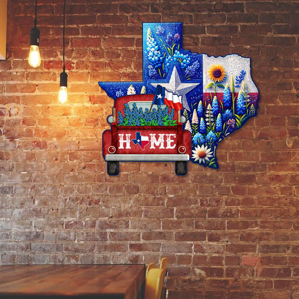 Texas Home Bluebonnet Texas Metal Sign
