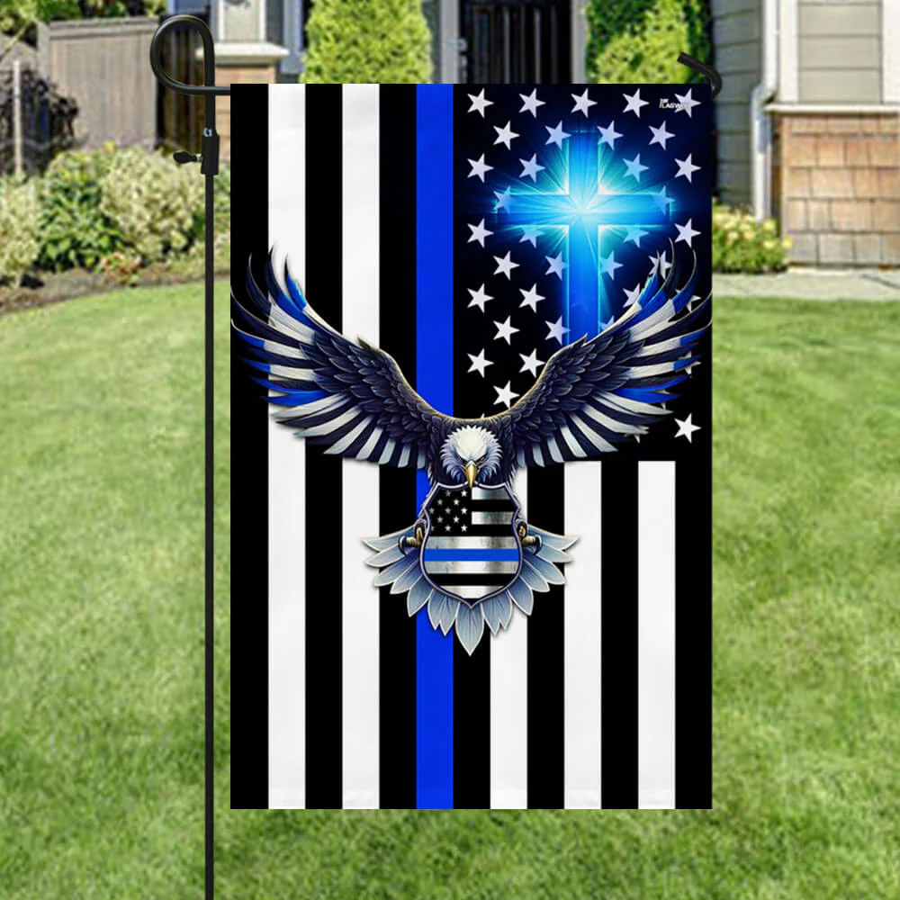 Bimipi American Flag - The Thin Blue Line. Police. Law Enforcement American Eagle Flag 3-Day Shipping