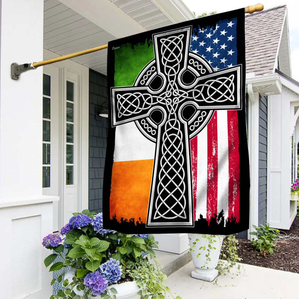 Irish American Christian Celtic Cross Flag