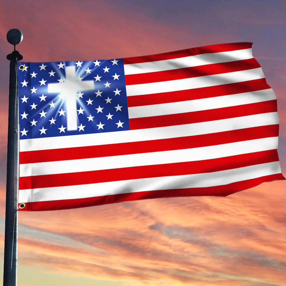 Bimipi American Flag - Christian Cross American One Nation Under God Flag