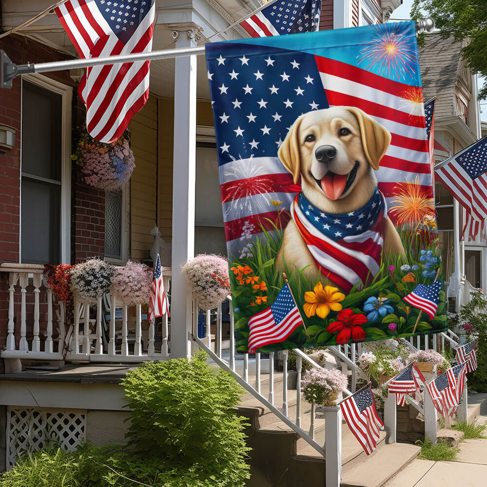 Bimipi American Flag - Labrador Retriever Independence Day Flag