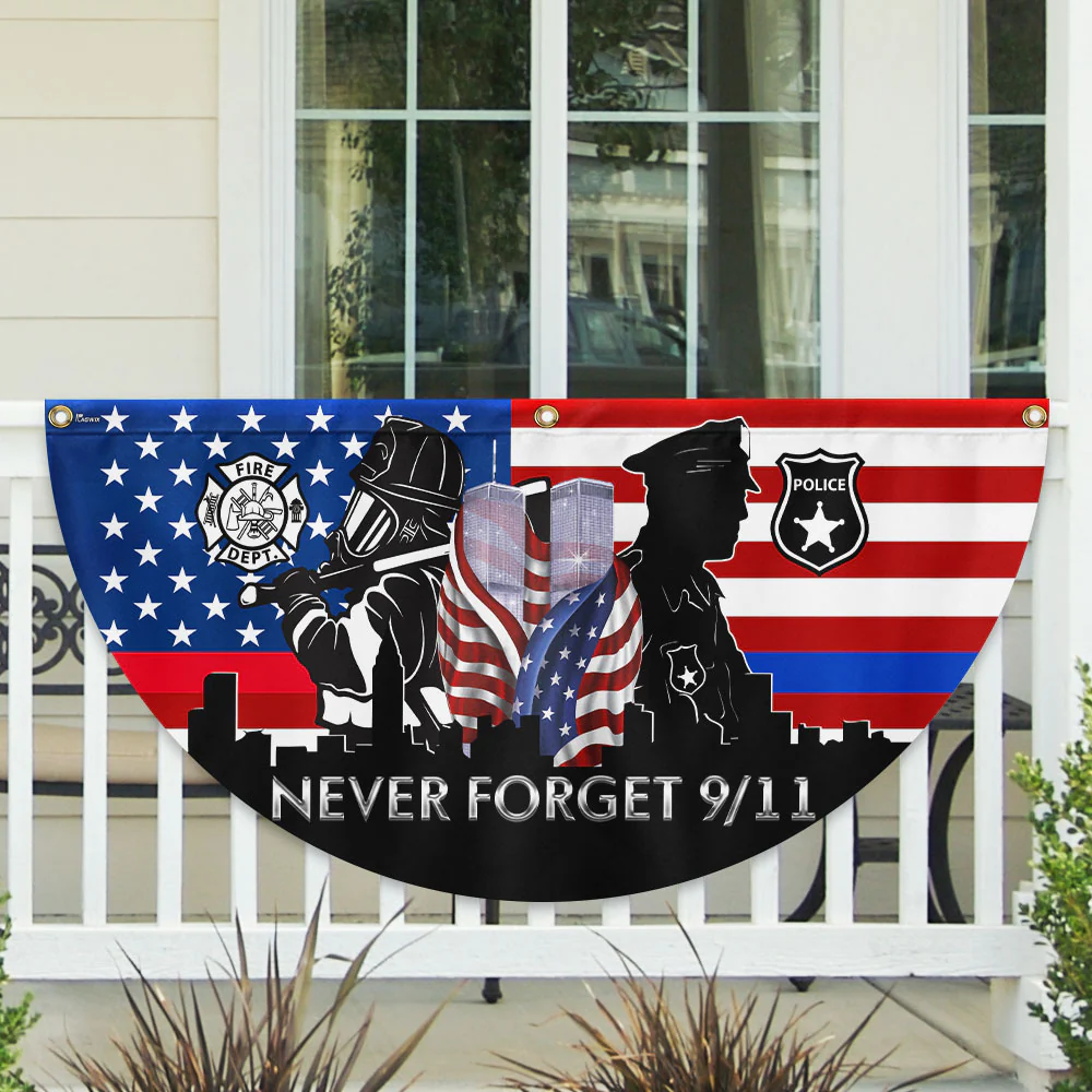 911 Patriot Day Flag Never Forget September 11, 2001 9/11 Non-Pleated Fan Flag