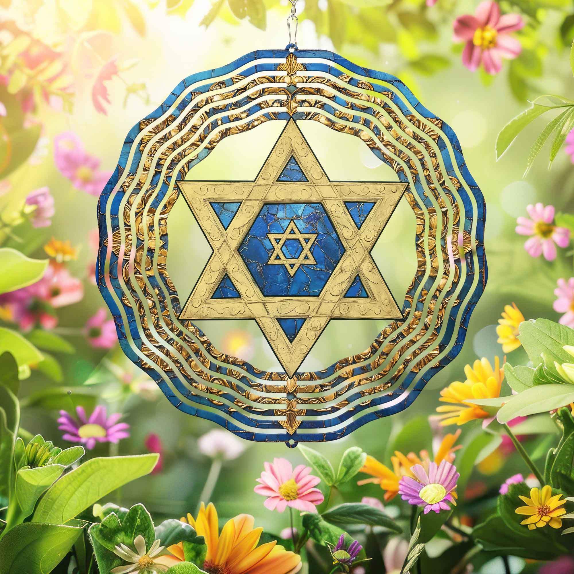 Star of David Hanukkah Wind Spinner