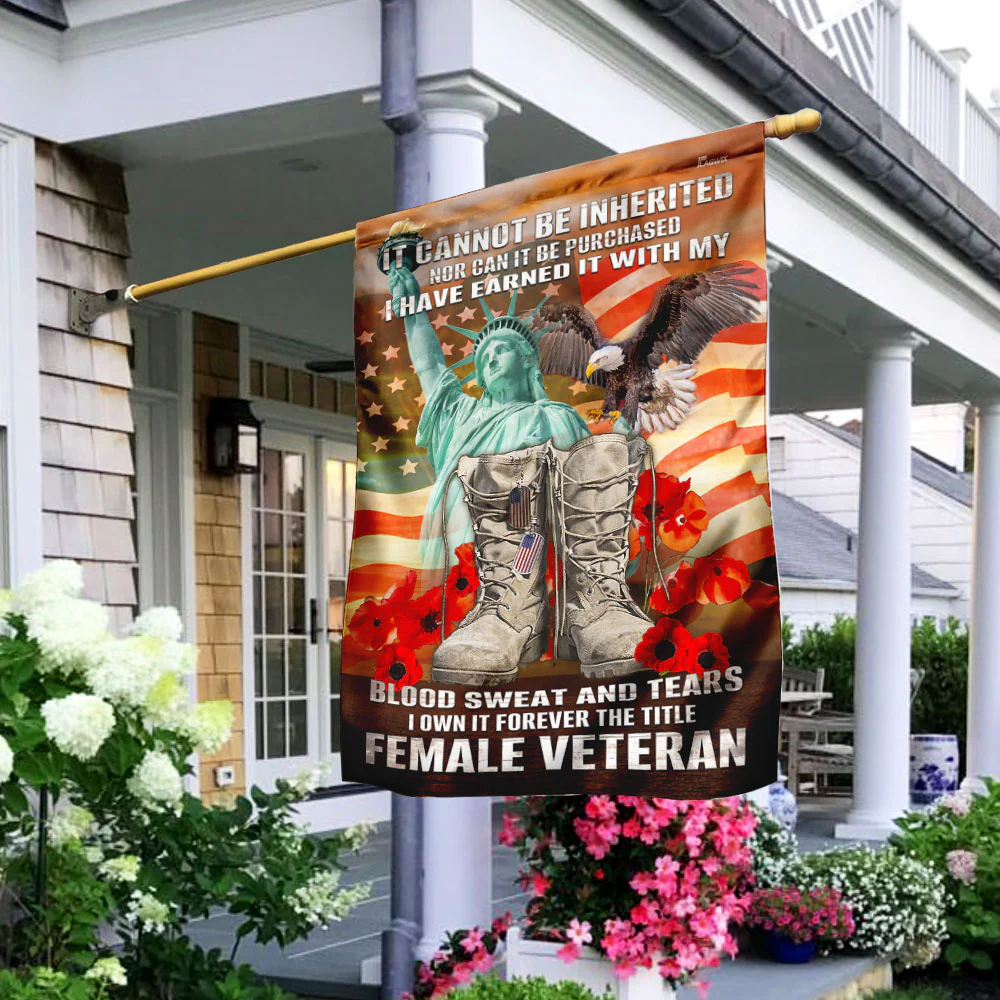 Forever The Title Female Veteran Flag, Veterans Day Decor