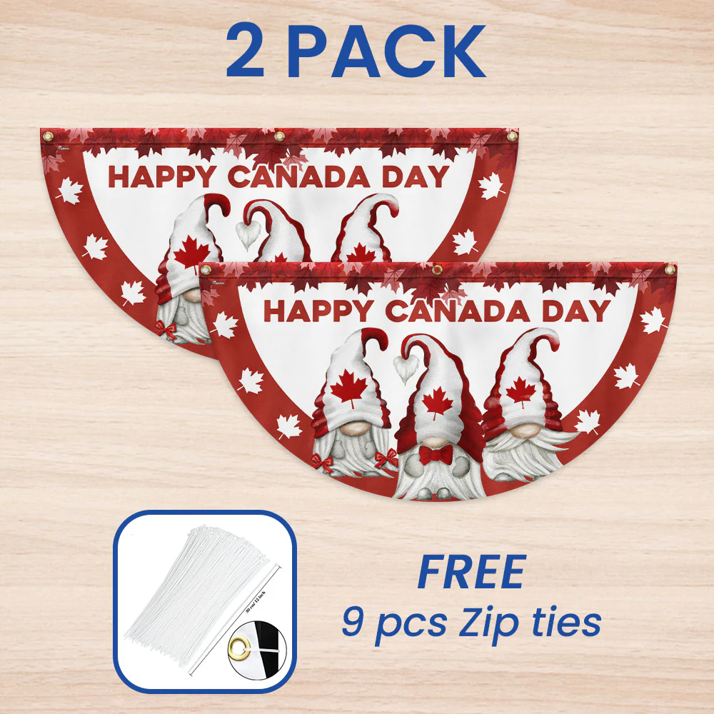 Happy Canada Day Canada Gnomes Non-Pleated Fan Flag
