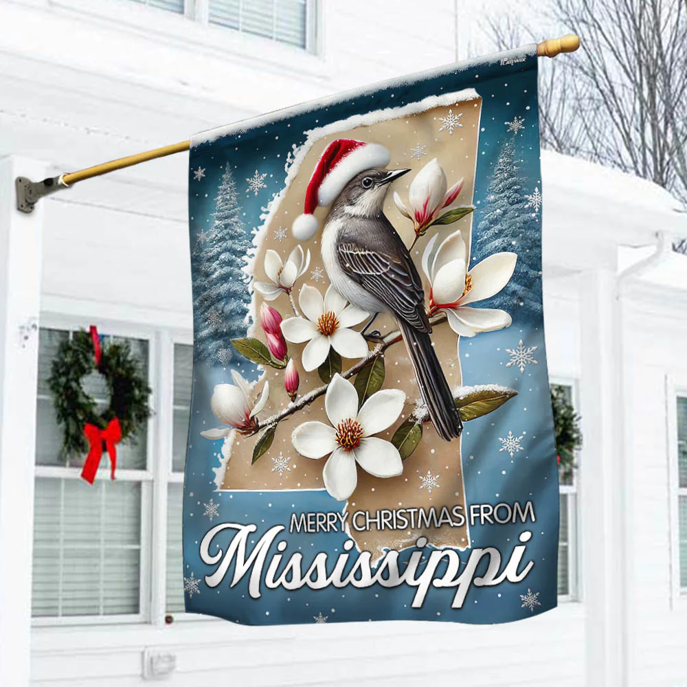 Mississippi Merry Christmas Flag