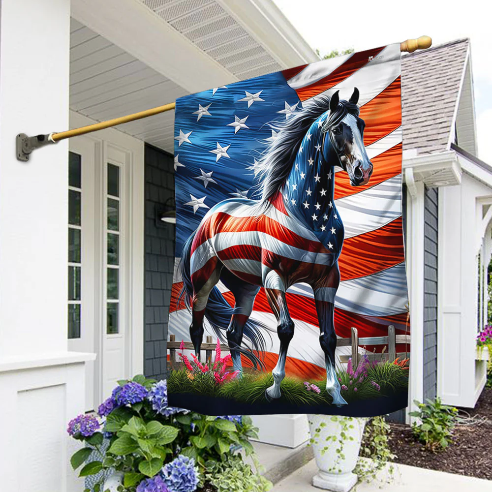Horse Patriotic American Flag Wrapped in Glory 3-Day Shipping