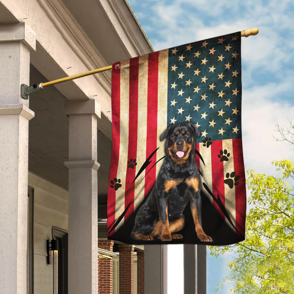 Rottweiler American Flag