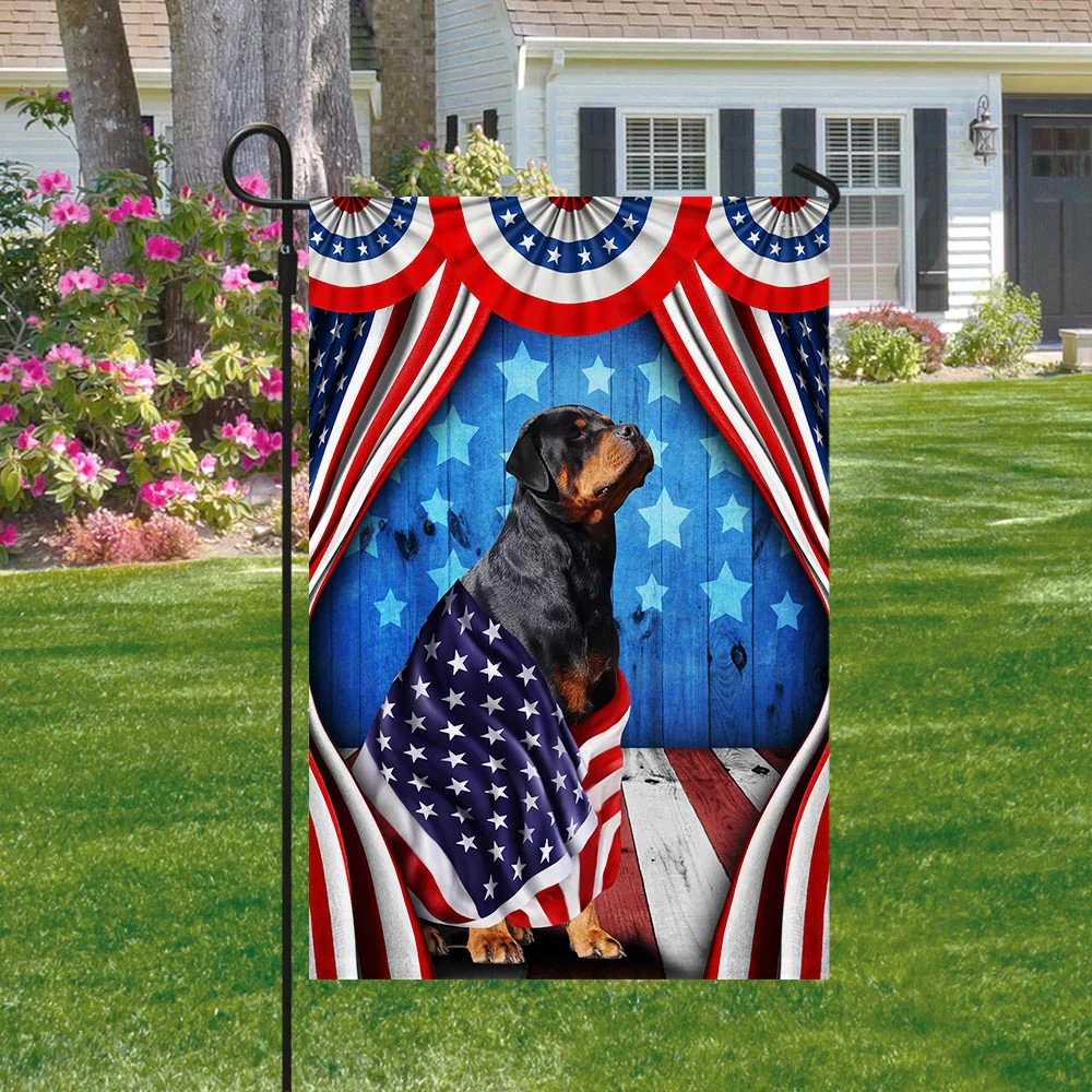 Bimipi American Flag - Happy 4th Of july. Rottweiler Patriotic Dog, American Flag Wrapped in Glory TPT898Fv5