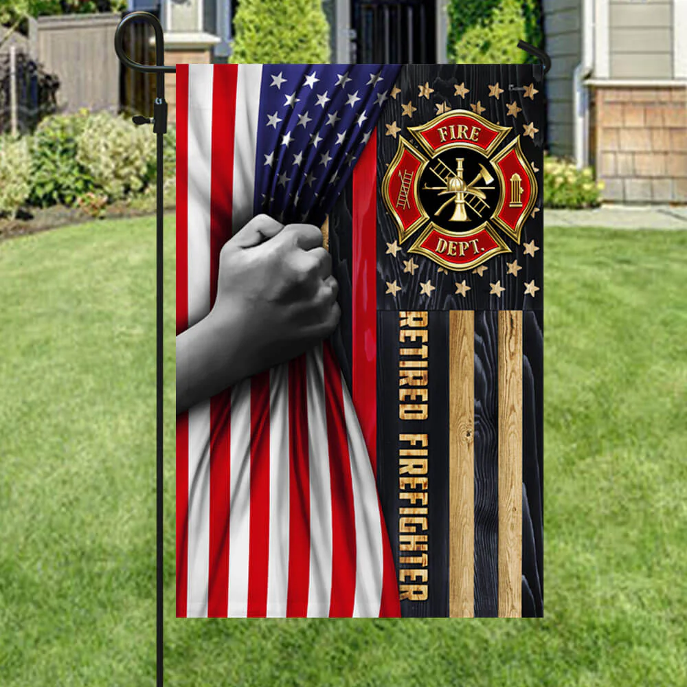 Retired Firefighter Thin Red Line American Flag
