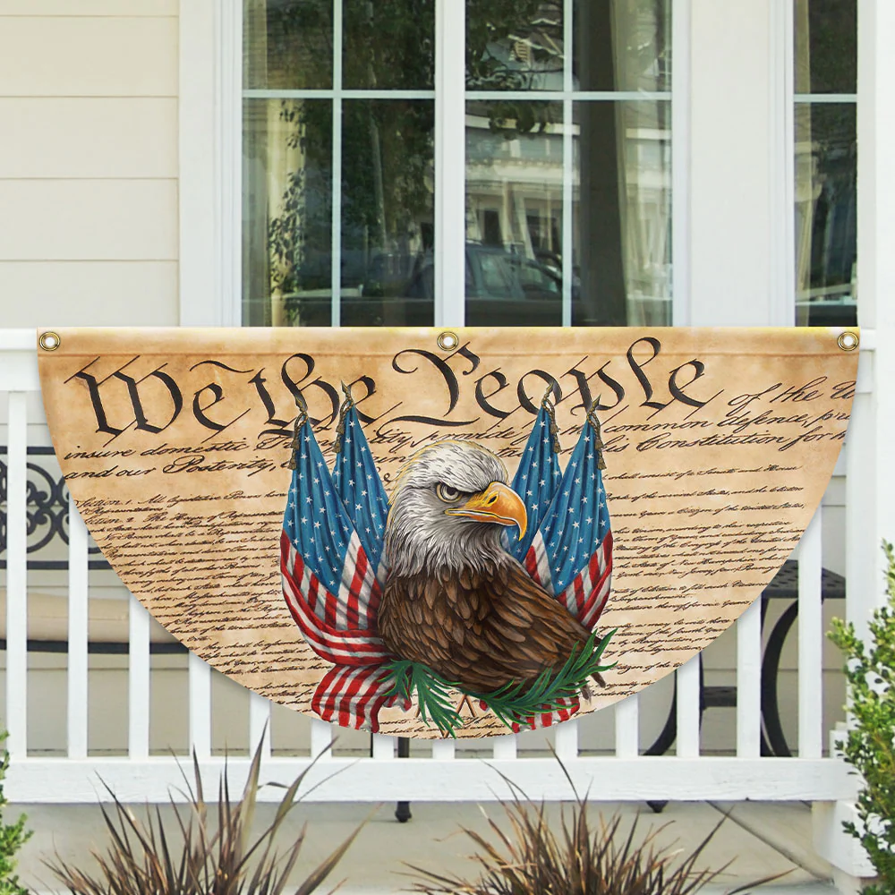 Bimipi American Flag - Majestic We The People Patriotic Eagle American Flag (Non-Pleated)