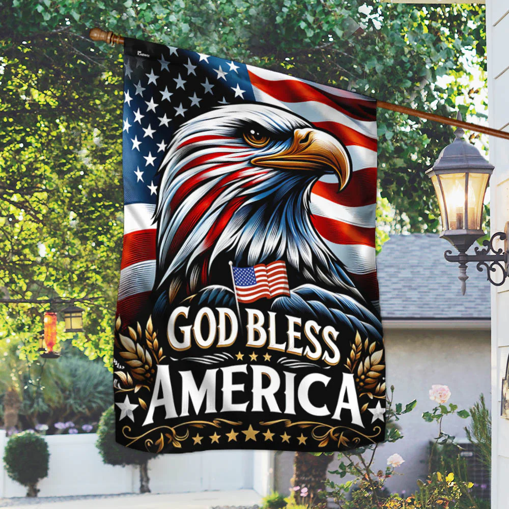 Bimipi American Flag - Bimipi  Patriotic Eagle God Bless America Flag 3-Day Shipping
