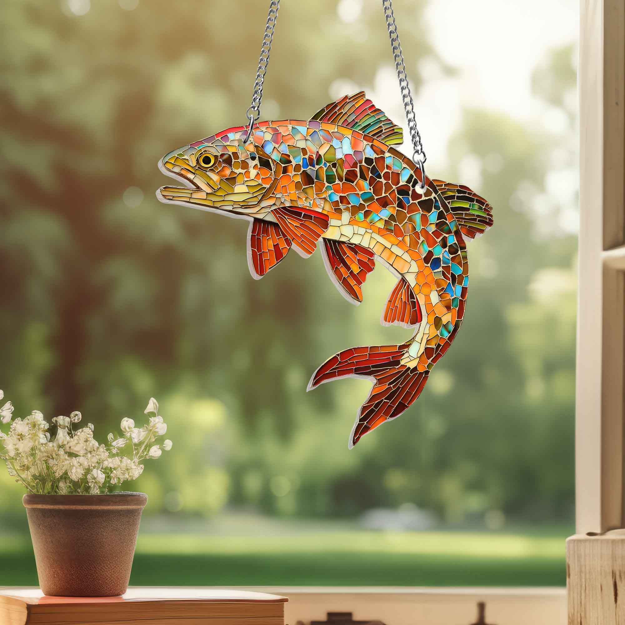 Brown Trout Fish Acrylic Suncatcher Window Hanging