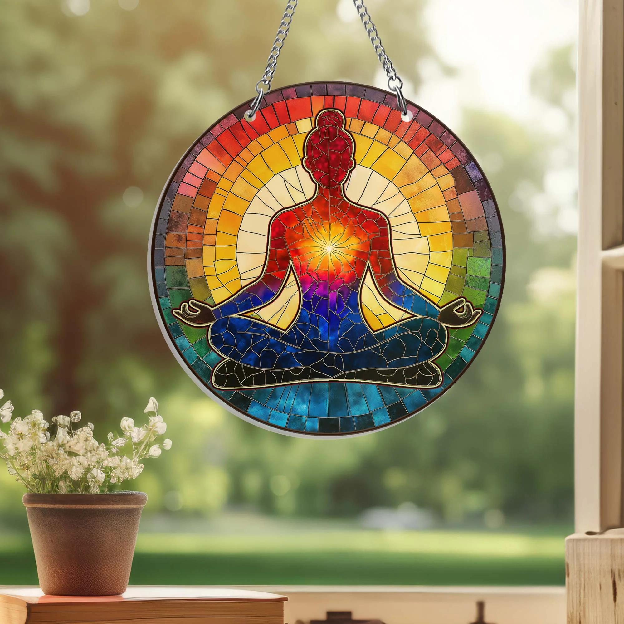 Yoga Acrylic Suncatcher Hanging