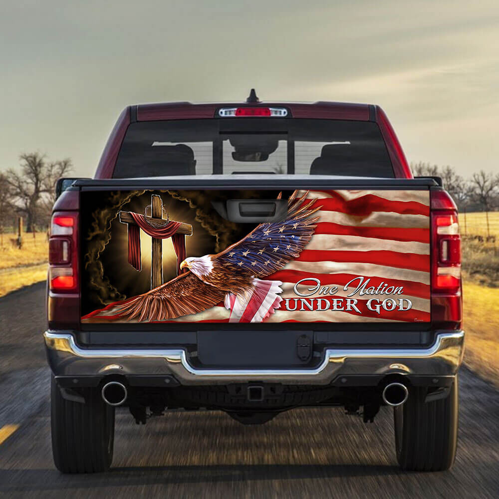 One Nation Under God. American Eagle Truck Tailgate Decal Sticker Wrap