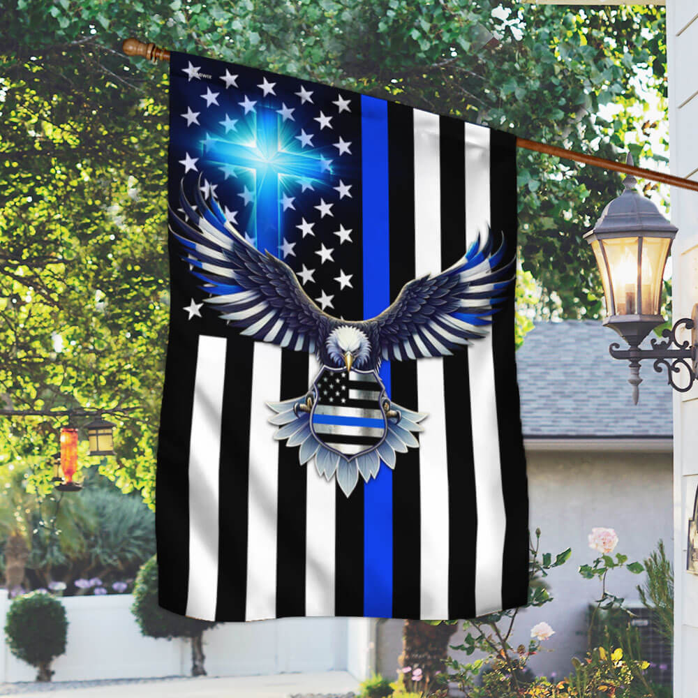 Bimipi American Flag - The Thin Blue Line. Police. Law Enforcement American Eagle Flag 3-Day Shipping