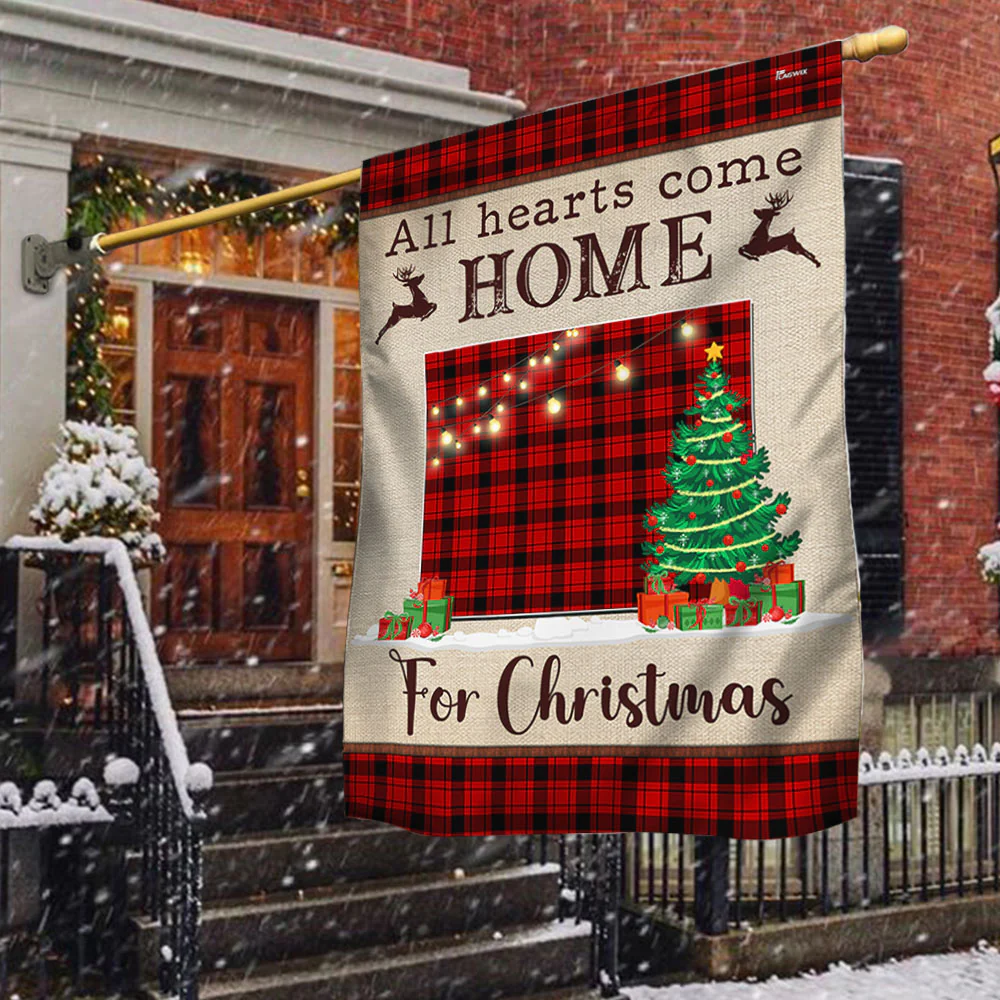Wyoming Christmas Flag All Hearts Come Home For Christmas TQN1831Fv3