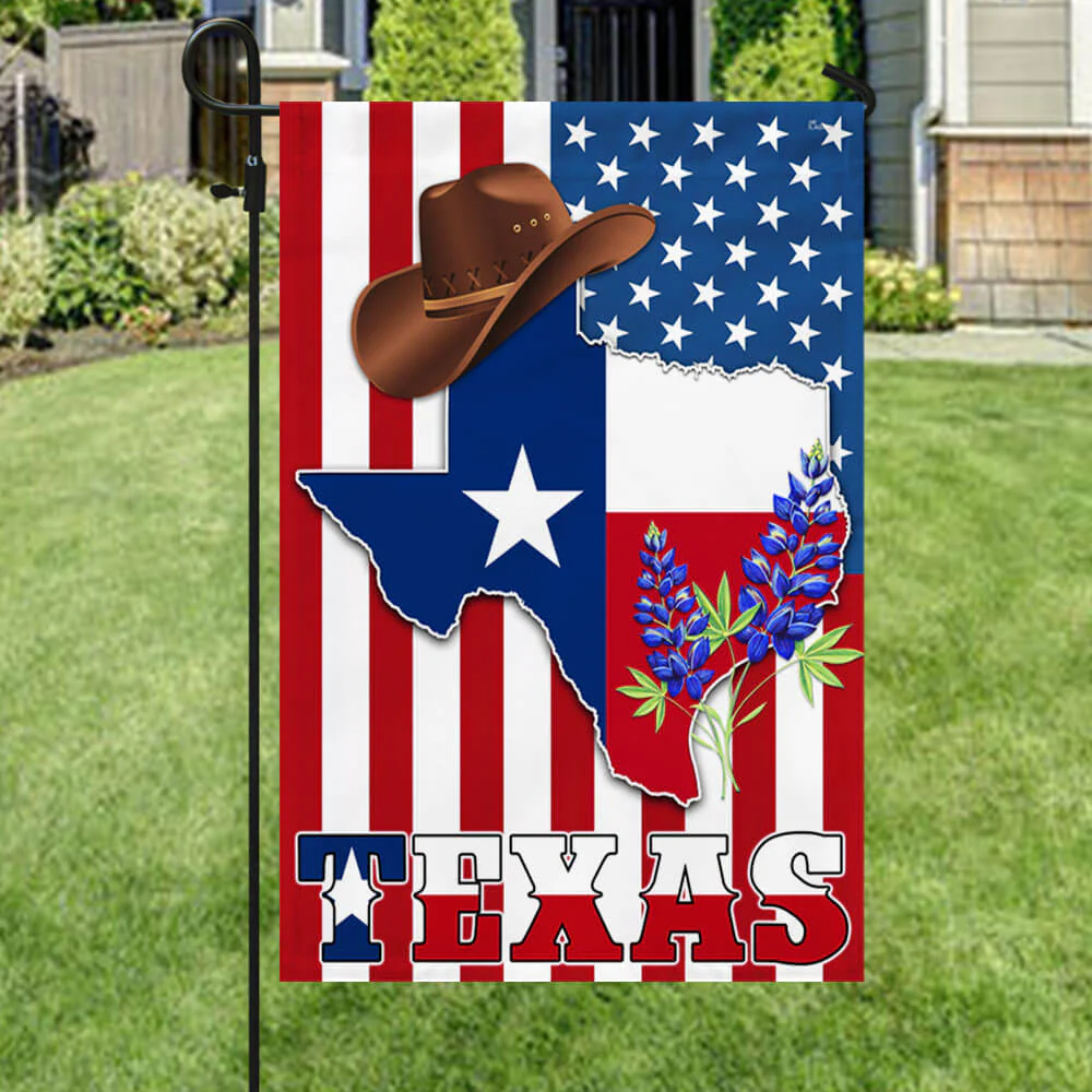 Texas Bluebonnet American Flag