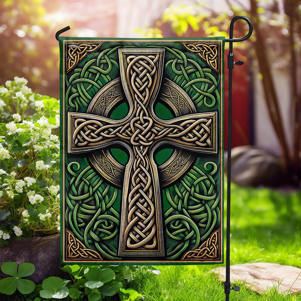 Bimipi  Irish Celtic Knot Cross Saint Patrick's Day Flag