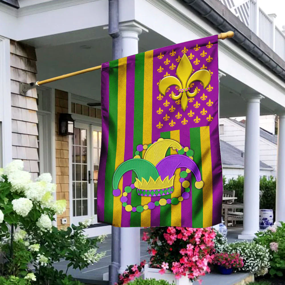 Mardi Gras U.S Flag, Mardi Gras Decor for Festival