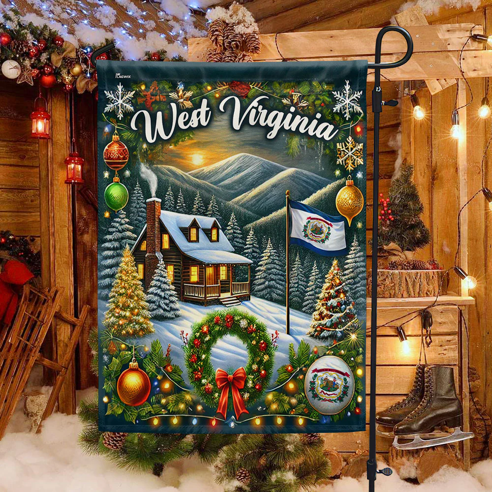 West Virginia Christmas Flag
