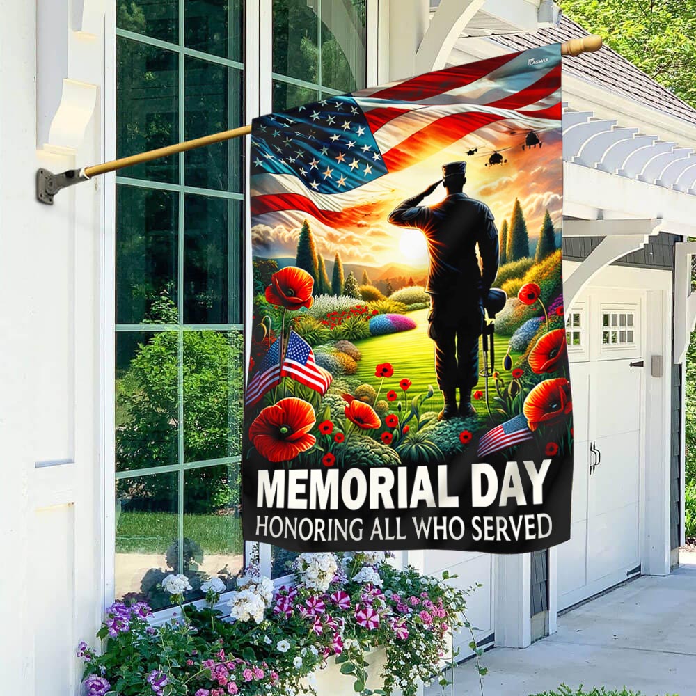 Bimipi Memorial Day Veteran American Flag Honoring All Who Served Patriotic Veterans Day Flag