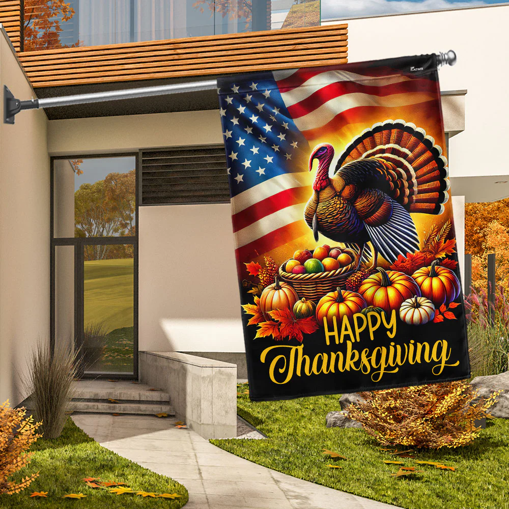 Thanksgiving Turkey American Flag