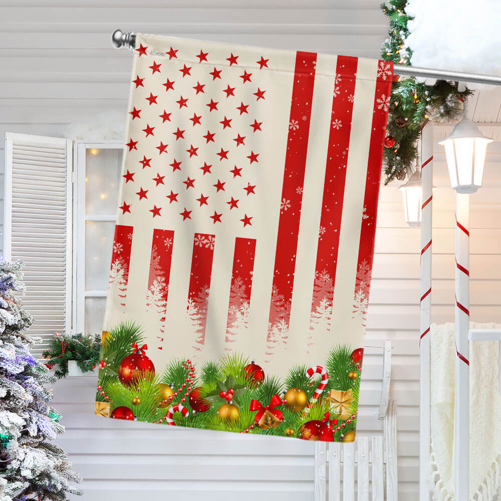 Merry Christmas American Flag - Patriotic Holiday Gift & Décor  - 3-Day Shipping