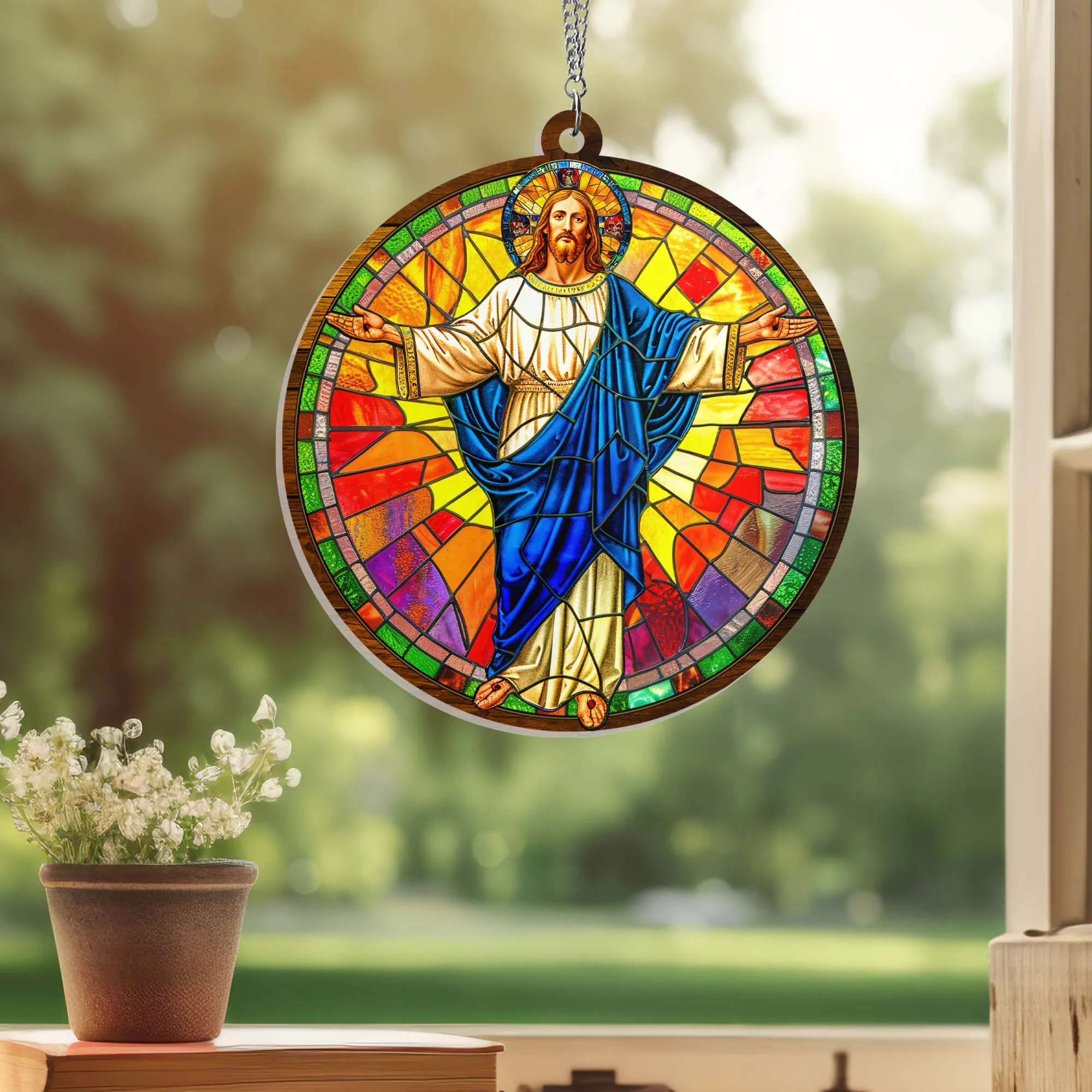 Jesus with Open Arms Suncatcher Acrylic Hanging