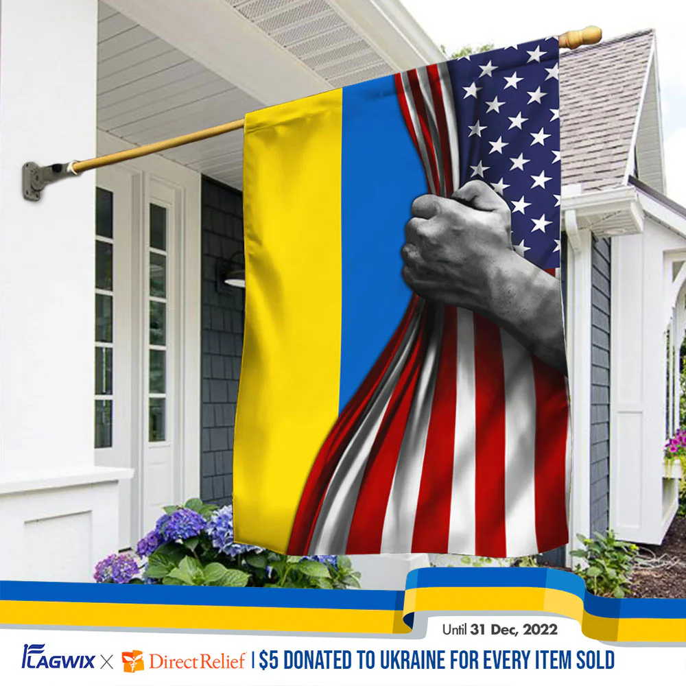 Ukrainian American Flag