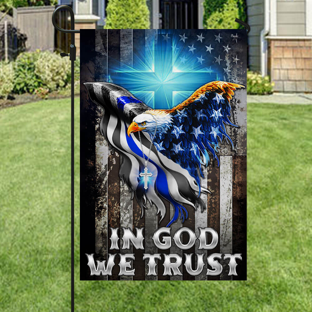 Bimipi American Flag - In God We Trust Christian Cross, American Eagle, The Thin Blue Line Flag