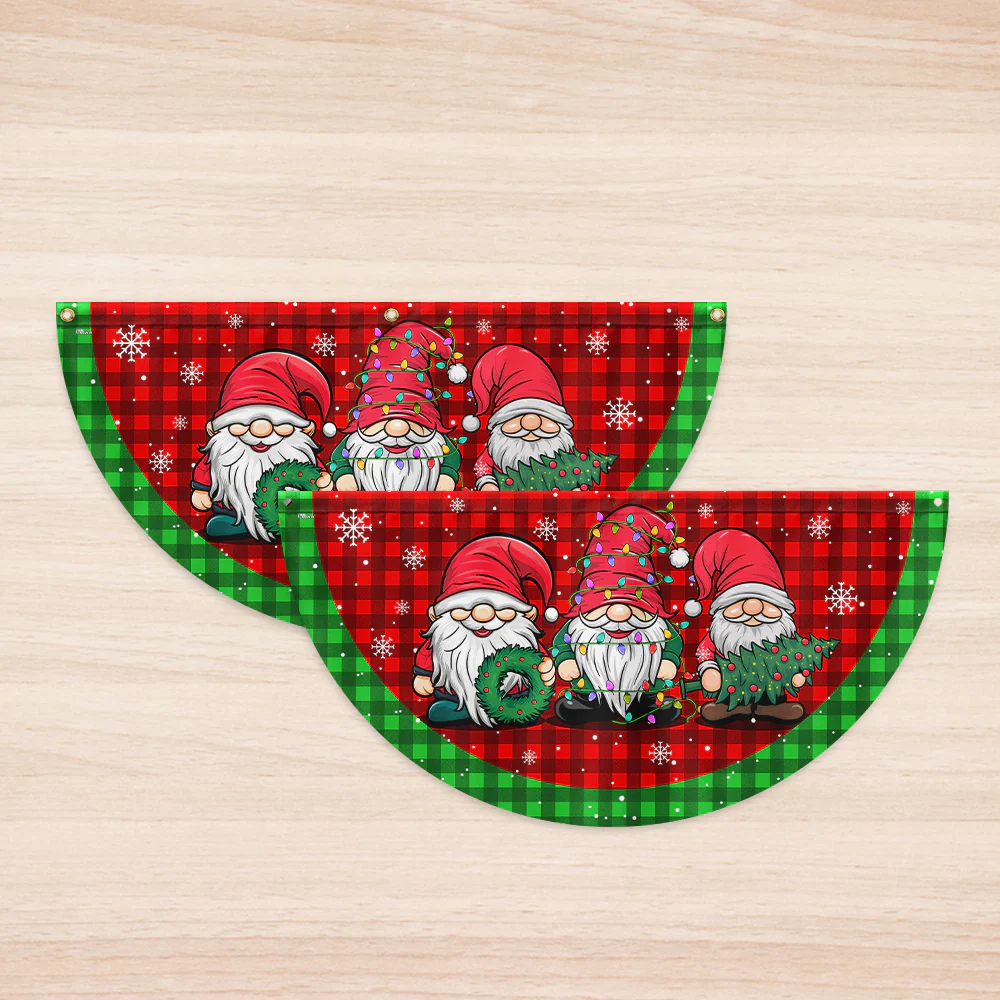 Gnome Christmas Non-Pleated Fan Flag