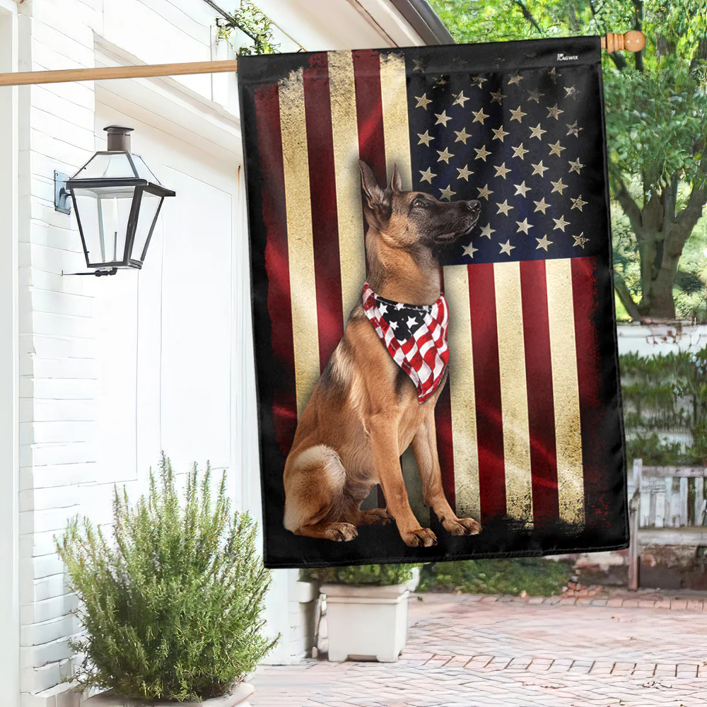 Dog Flag Belgian Shepherd American Flag Wrapped in Glory