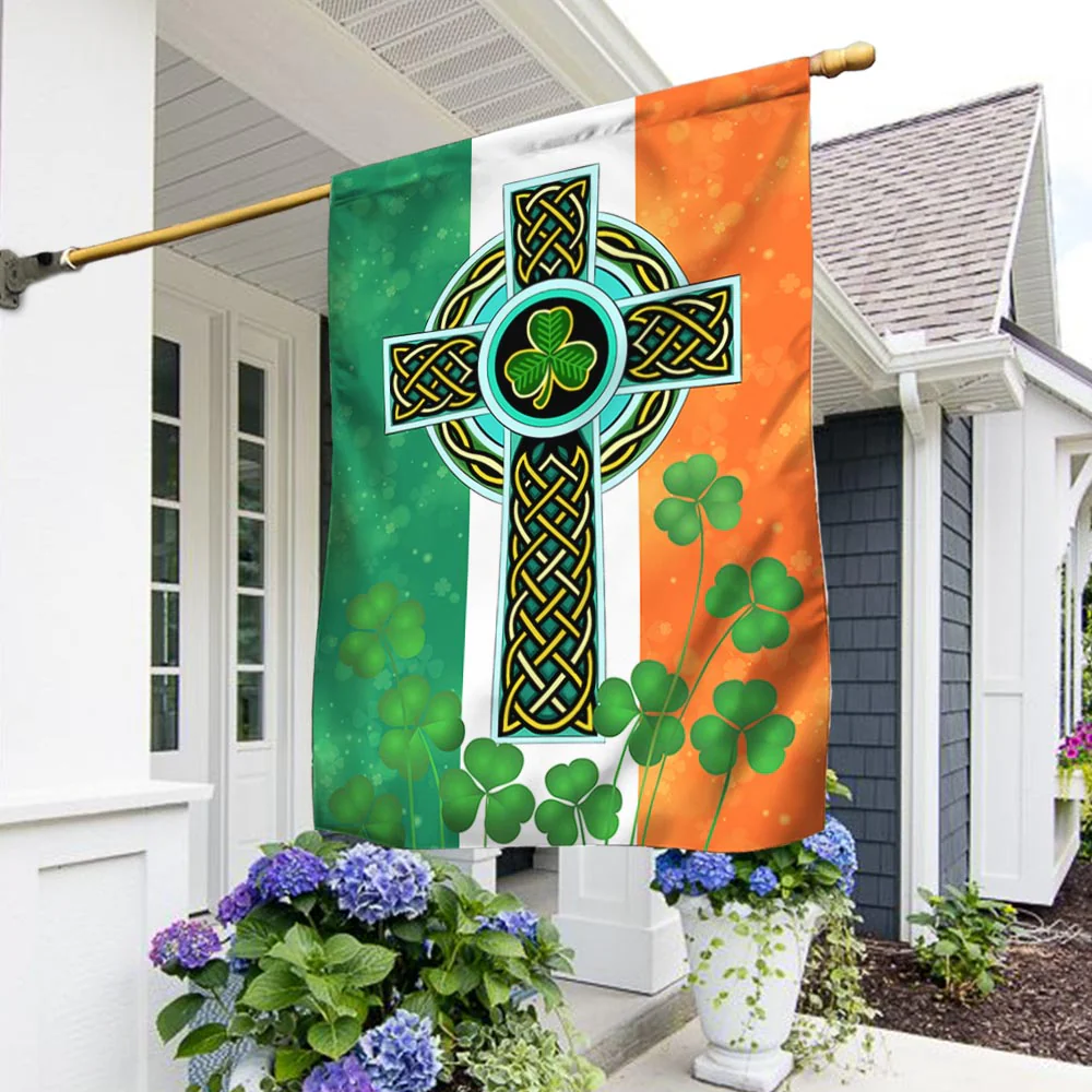 Irish Celtic Knot Cross Flag
