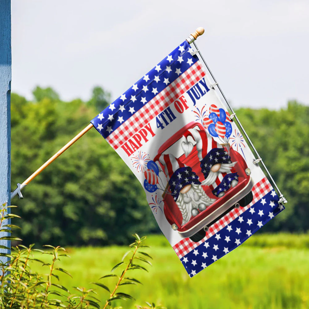 Bimipi American Flag - Happy 4th of july Patriotic Gnomes Truck Flag