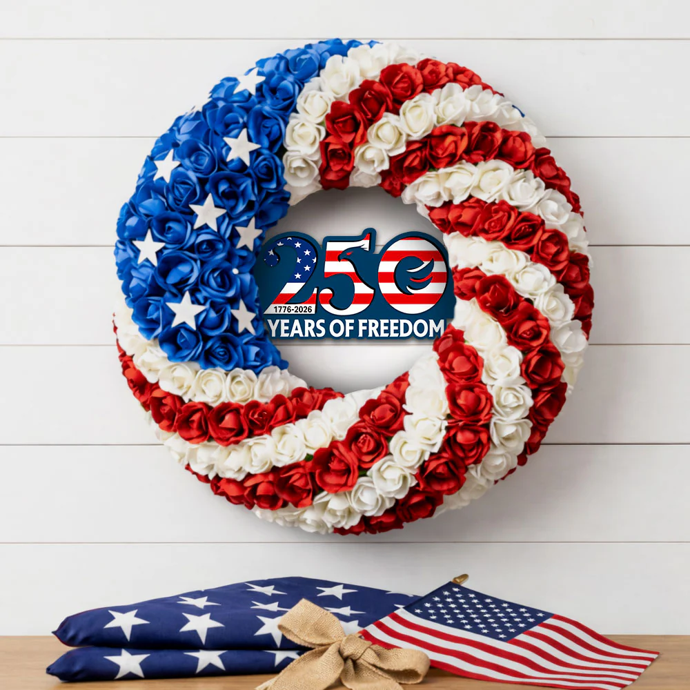 America 250 Years of Freedom Front Door Eagle Wreaths for Patriotic Decor