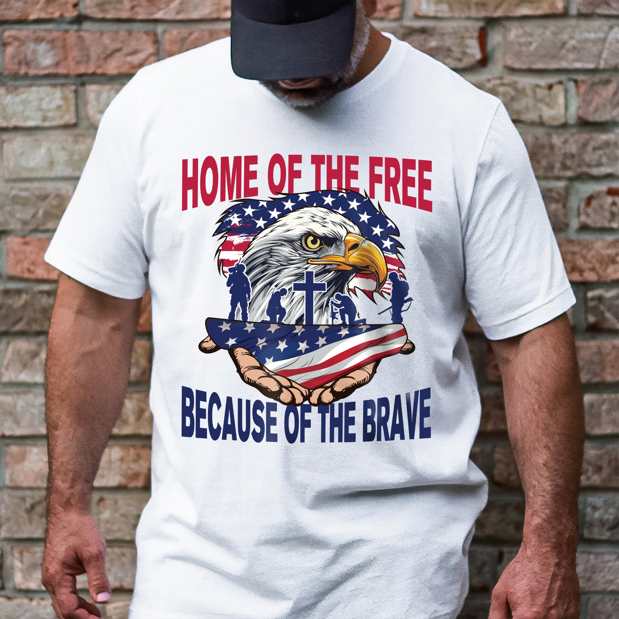 Veterans Day, Home Of The Free, Patriotic American Eagle Veteran T-Shirt