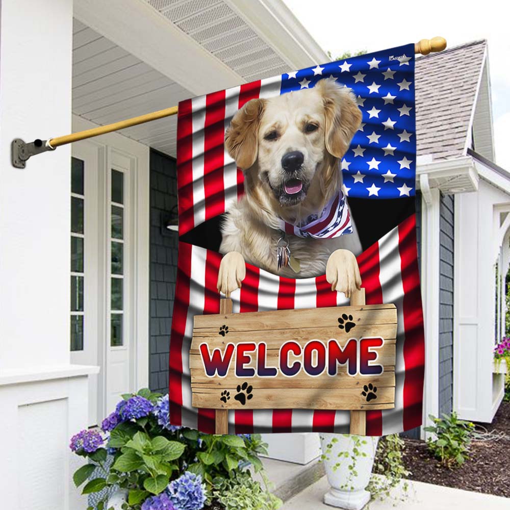 Butterscotch Dog Welcome American Flag TQN1135Fv2CT1