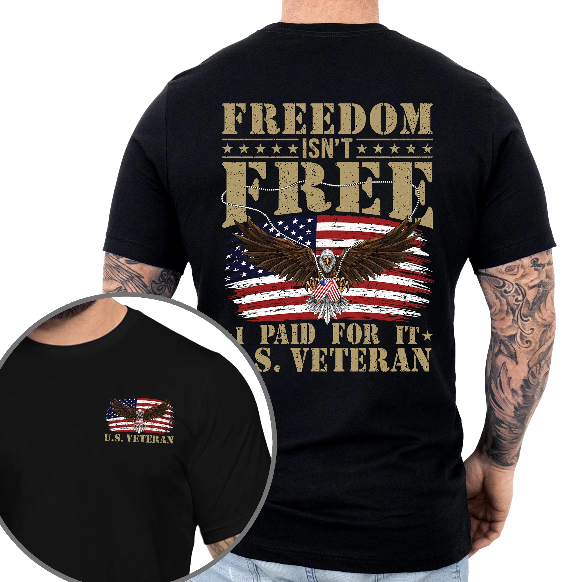 Happy 4th of july, U.S. Veteran Freedom Patriotic American Eagle Veteran T-Shirt