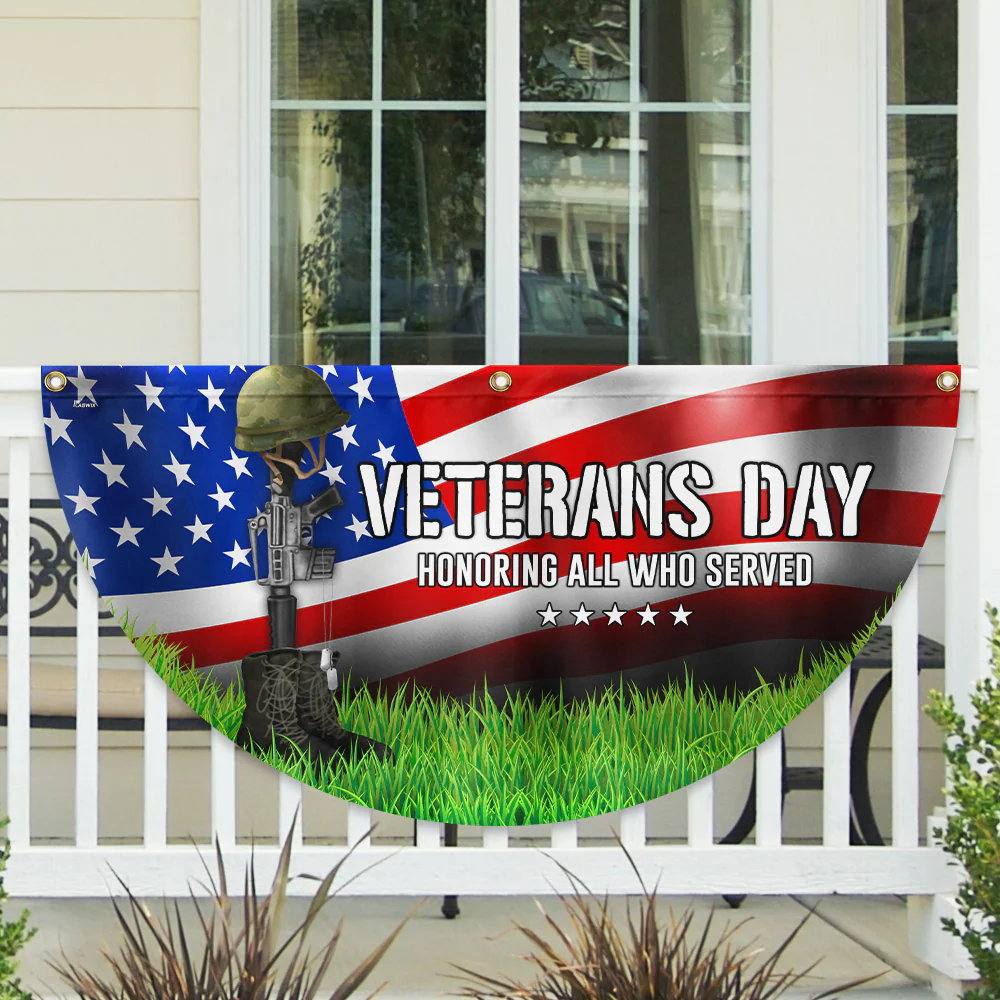 Veterans Day Honoring All Who Served Non-Pleated Fan Flag