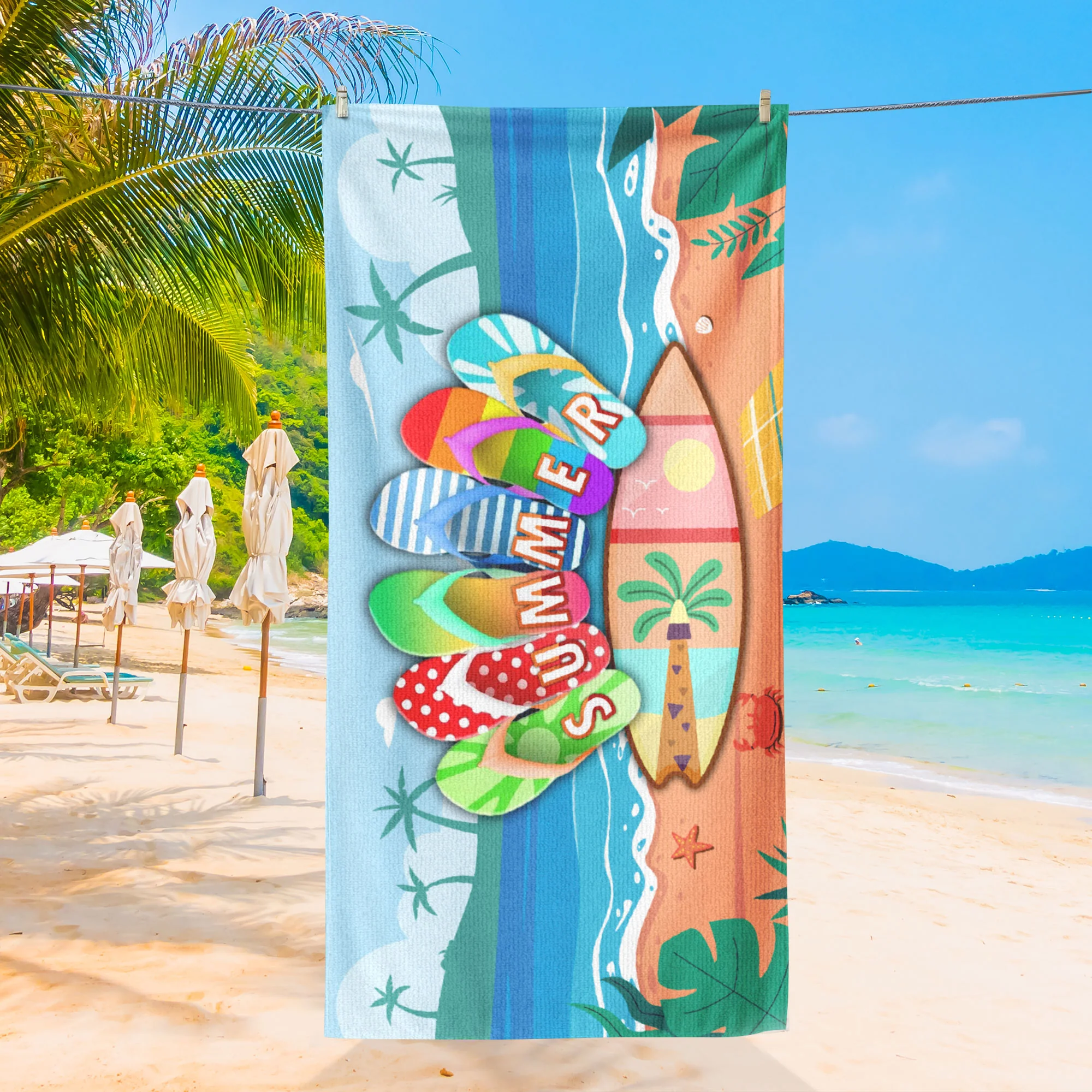 Flip Flops Beach Towel Summer