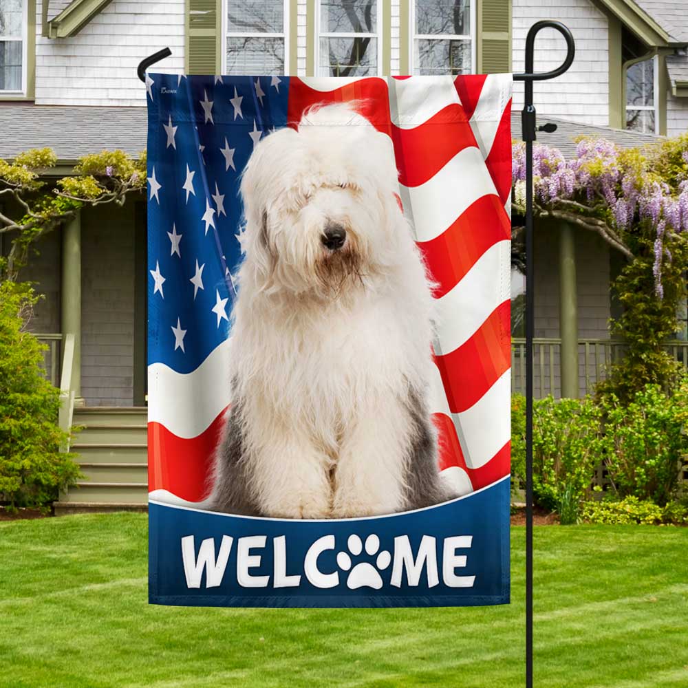 Old English Sheepdog American Flag TQN1226Fv5