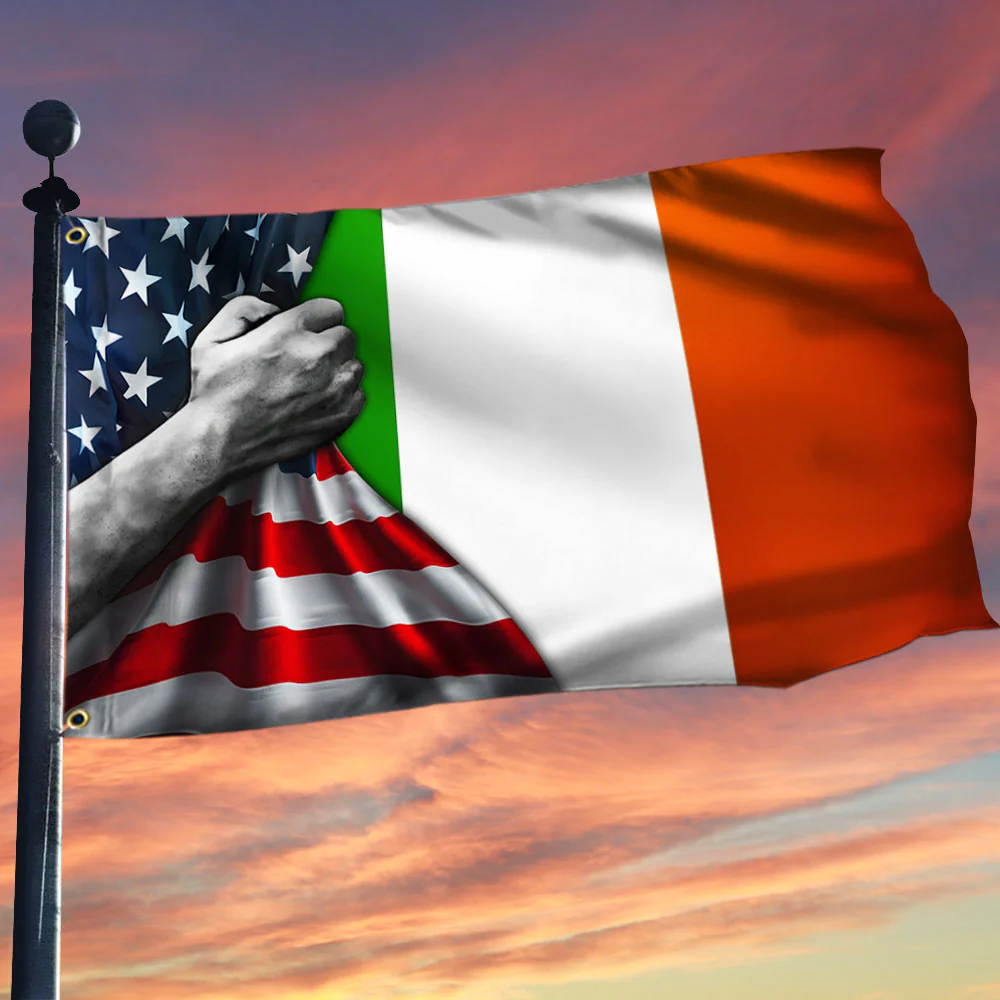 Irish American St Patrick's Day Grommet Flag