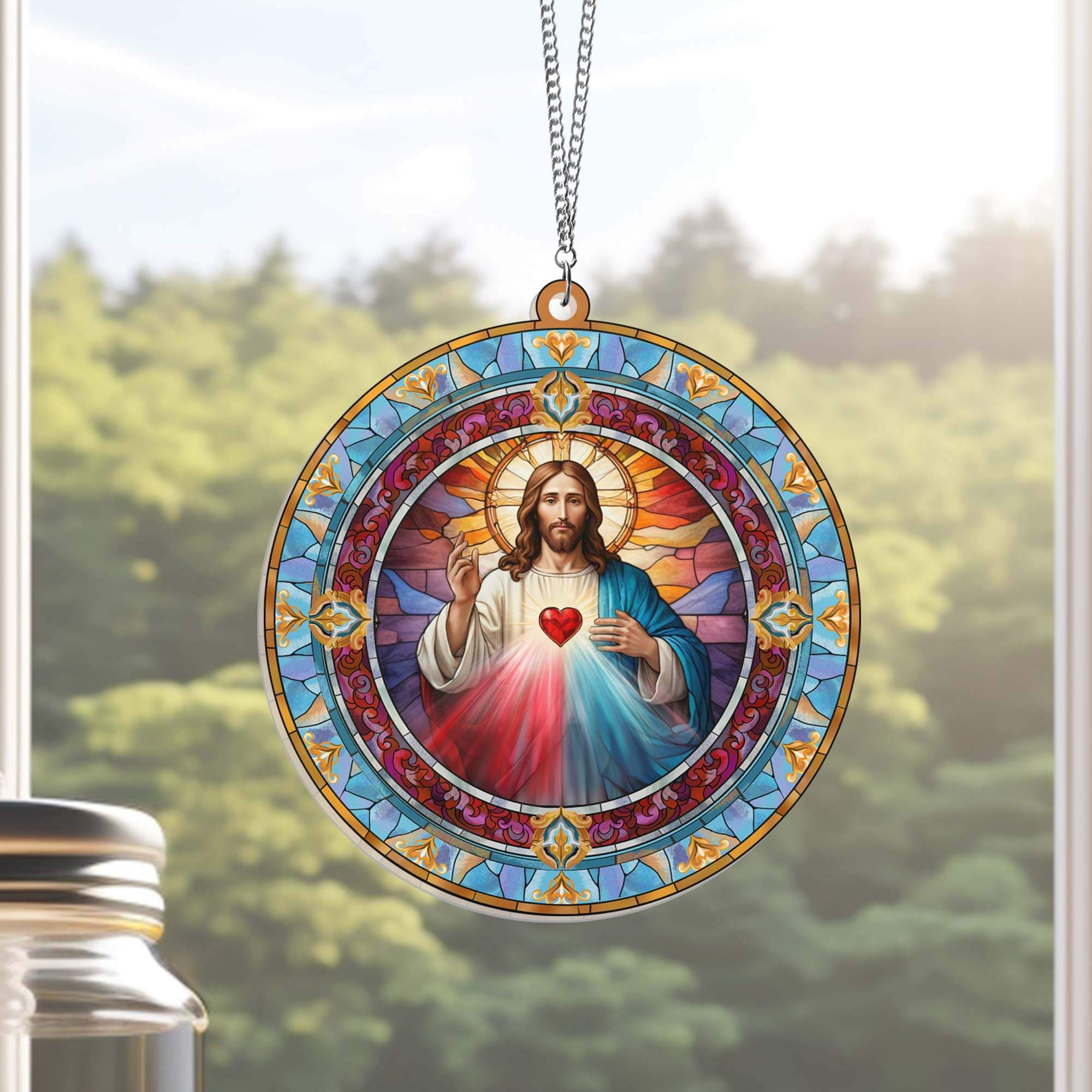 Jesus Sacred Heart of Jesus Suncatcher Acrylic Hanging