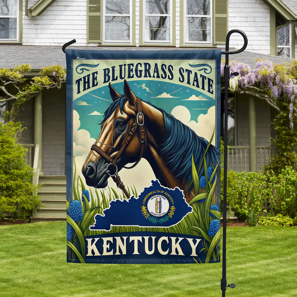 Bimipi Kentucky The Bluegrass State Horse Flag