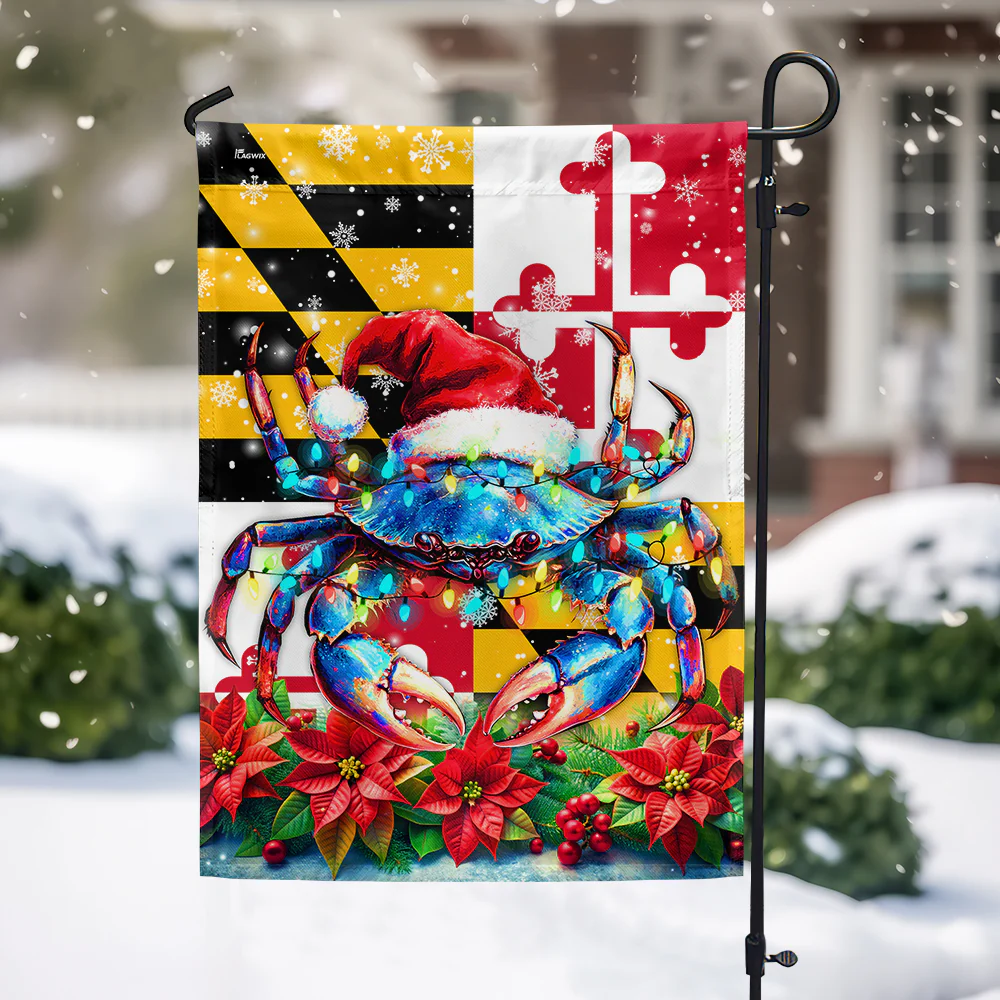 Maryland Christmas Crab Flag