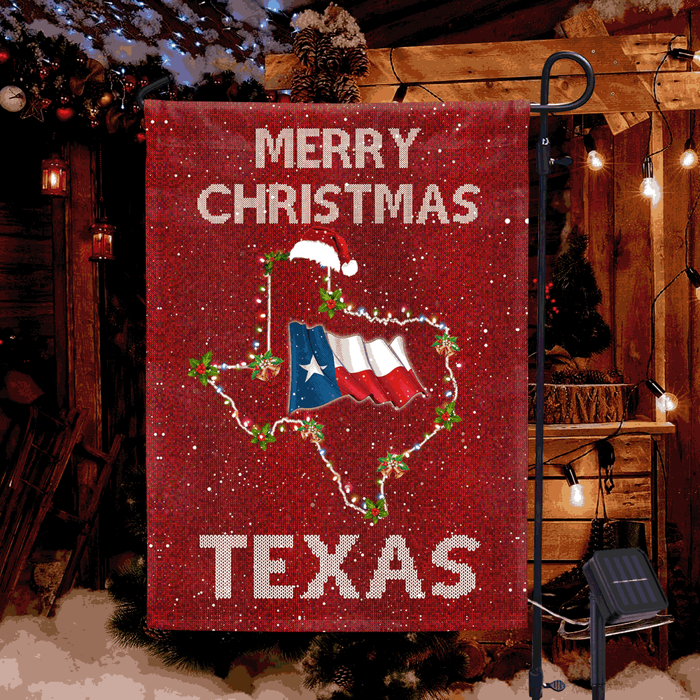 Texas Flag Christmas Texas LED Garden Flag